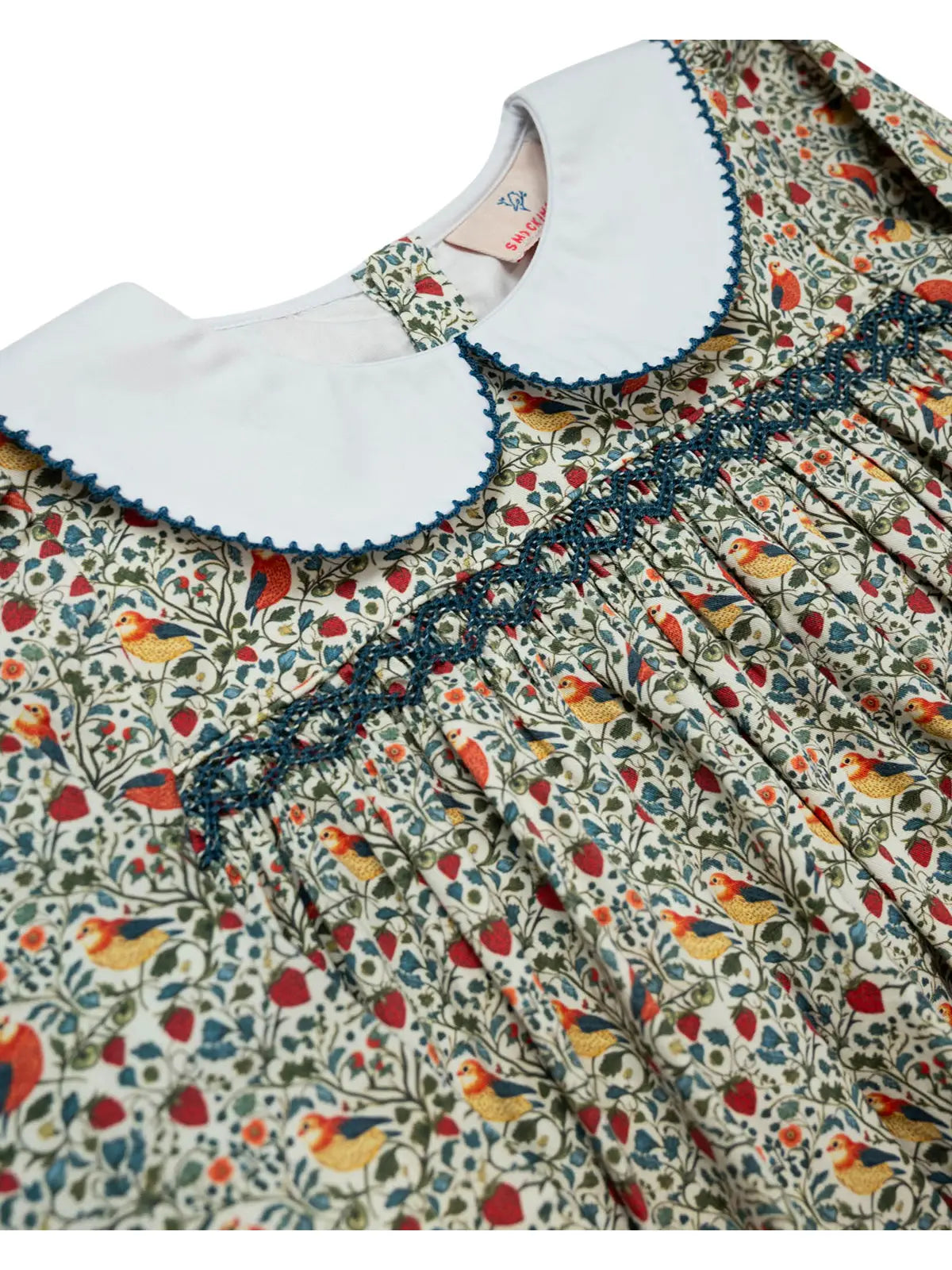 Smockingbird William Morris Bird Print Dress