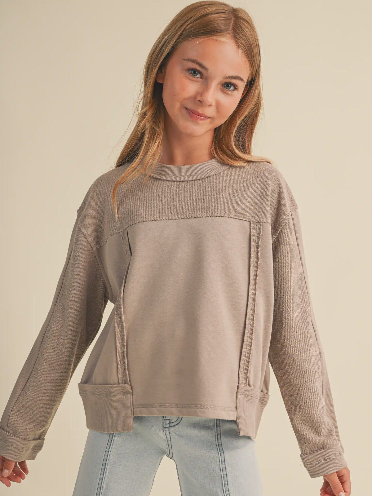 Heart & Arrow Crew Neck Sweatshirt - Taupe