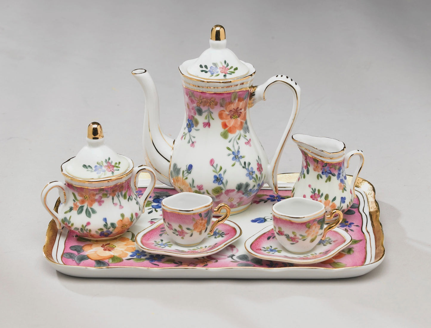 AA Importing Mini Tea Set Pink Floral
