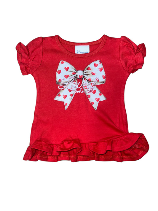 Loved Red Bow Tee