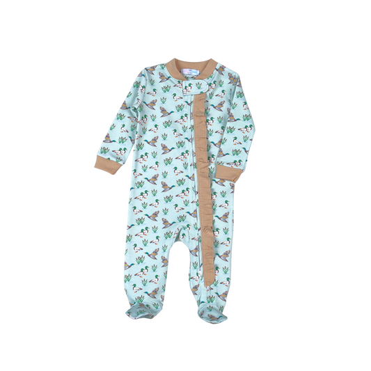 Baby Loren Mallard Ducks Pima Zipper Footie - Girls