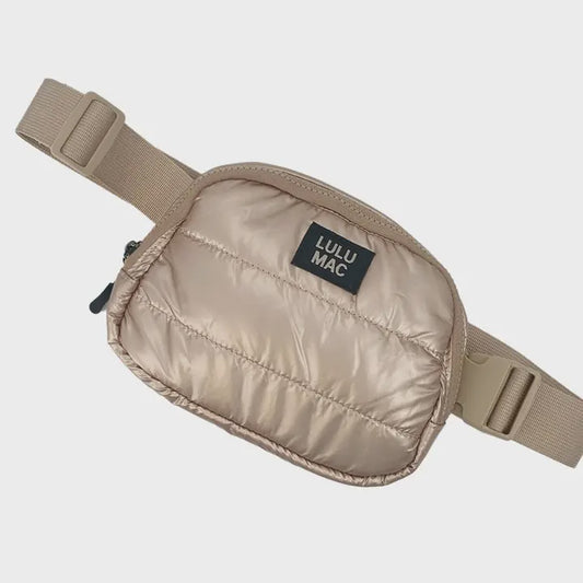 Lulu Mac Puffer Metallic Belt Bag - Champagne