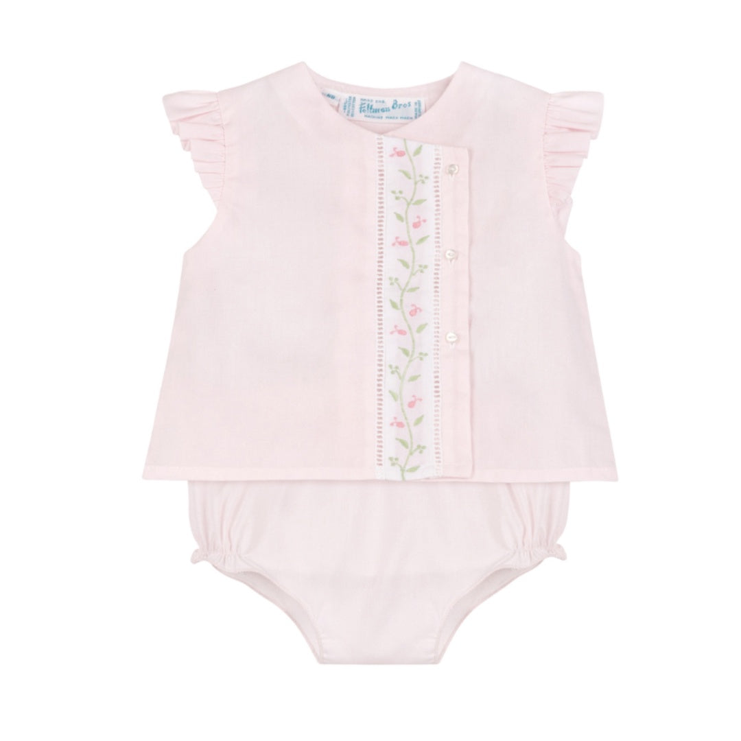 Feltman Brothers Girls Floral Lace Diaper Set - Pink