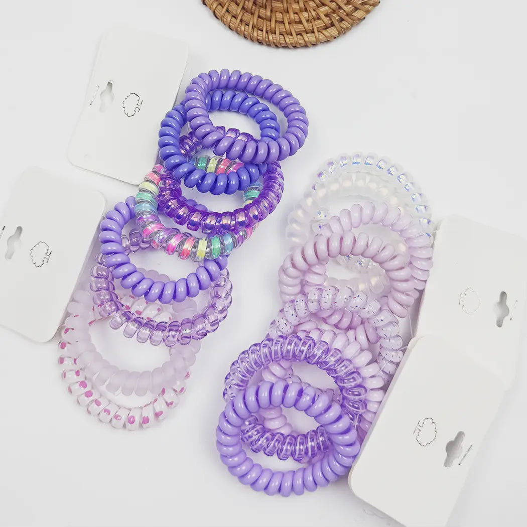 Lavender Multi Shades Spiral Hair Ties