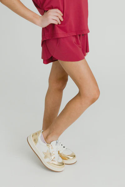 Belle Cher Butterfly Shorts - Maroon