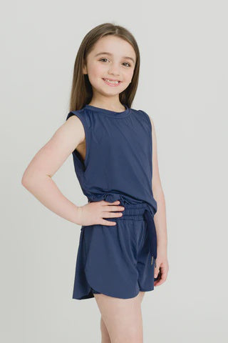 Belle Cher High Low Tank - Navy Blue
