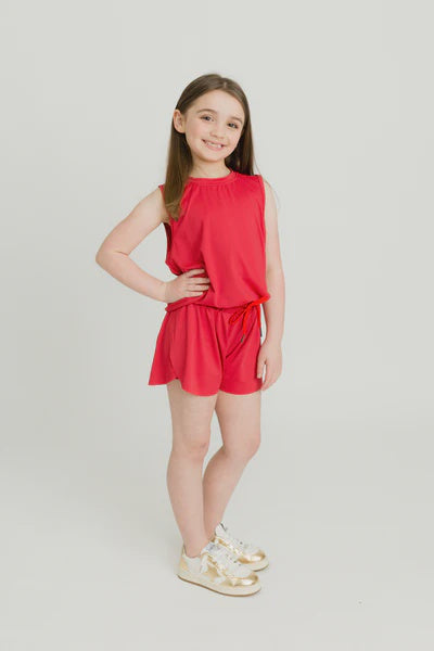 Belle Cher High Low Tank - Red