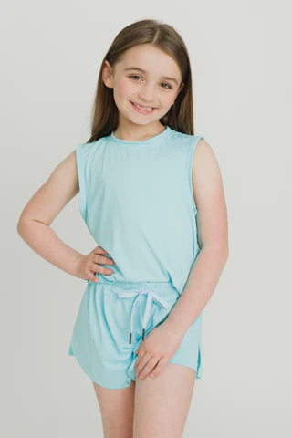 Belle Cher High Low Tank - Light Blue