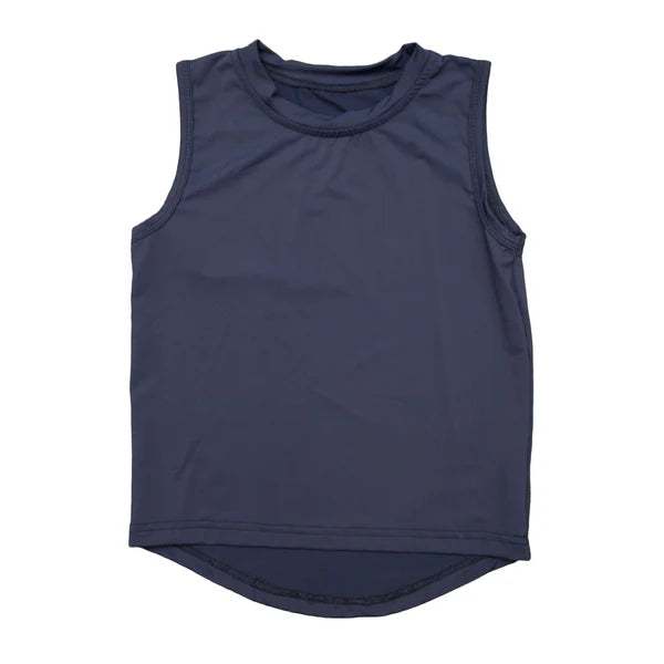Belle Cher High Low Tank - Navy Blue