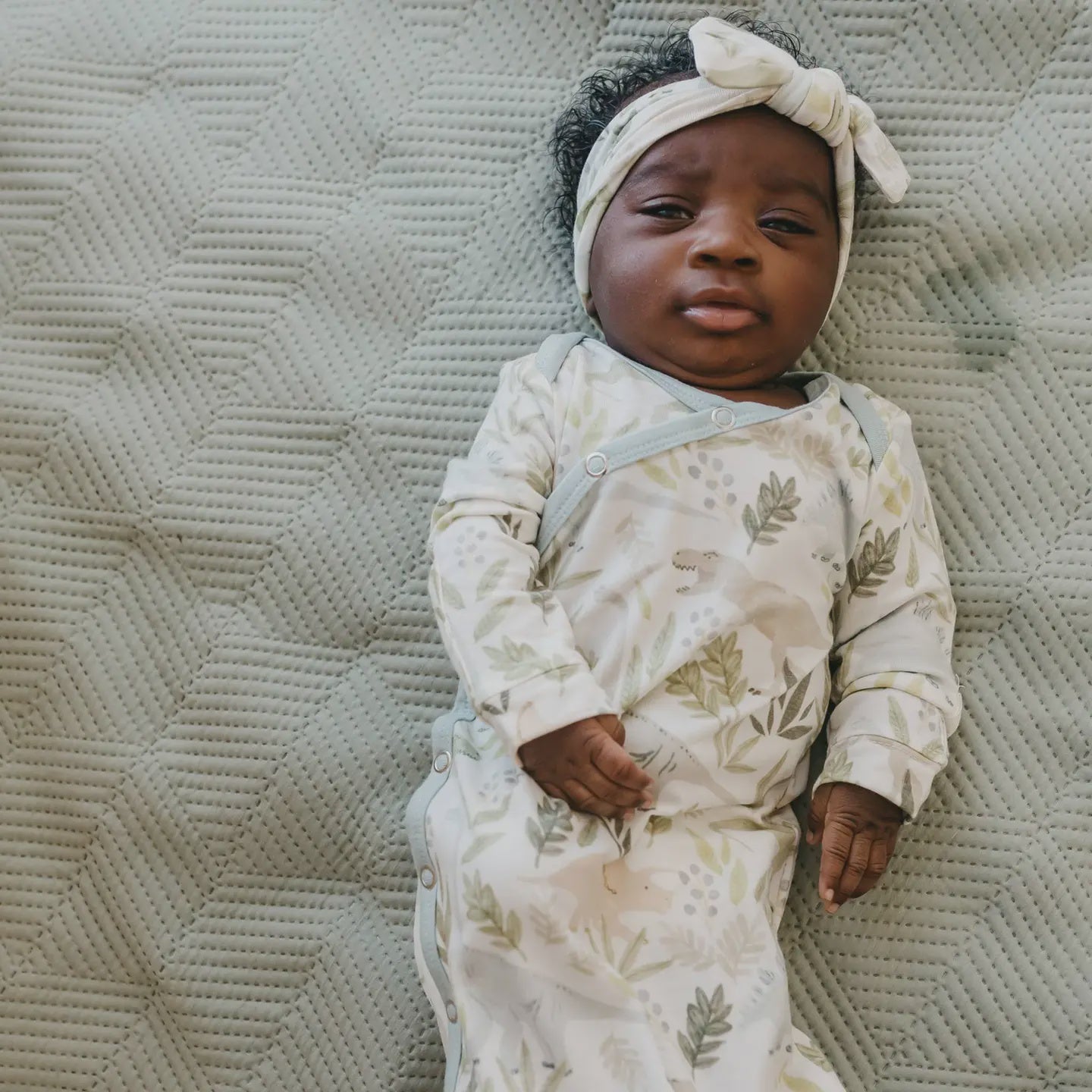 Copper Pearl Knotted Newborn Gown - Rex