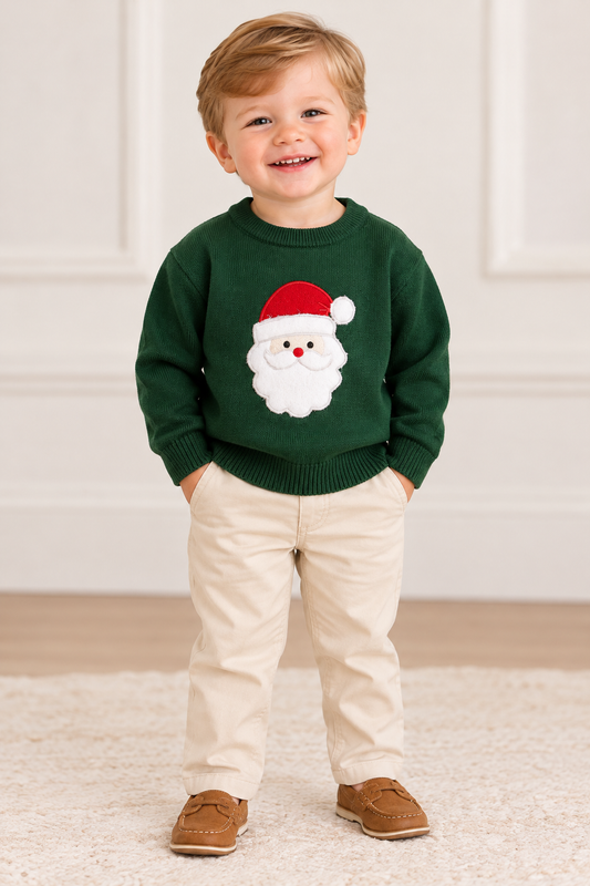 Lil Cactus Green Santa Christmas Sweater
