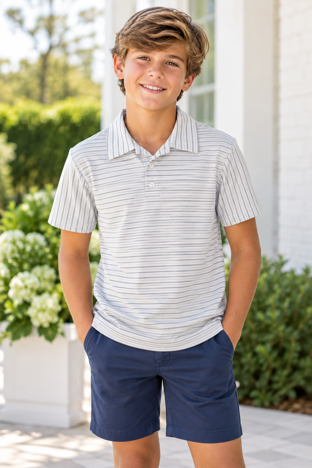Properly Tied Boys Highland Polo - Stonewash