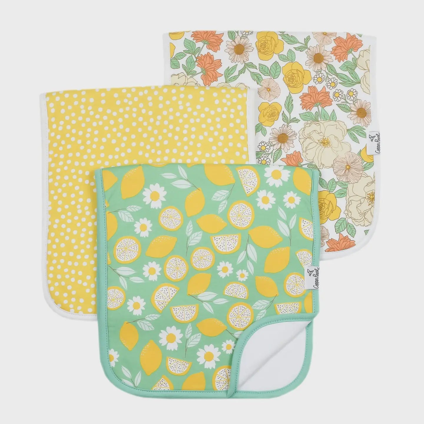 Copper Pearl Premium Burp Cloths - Lemon