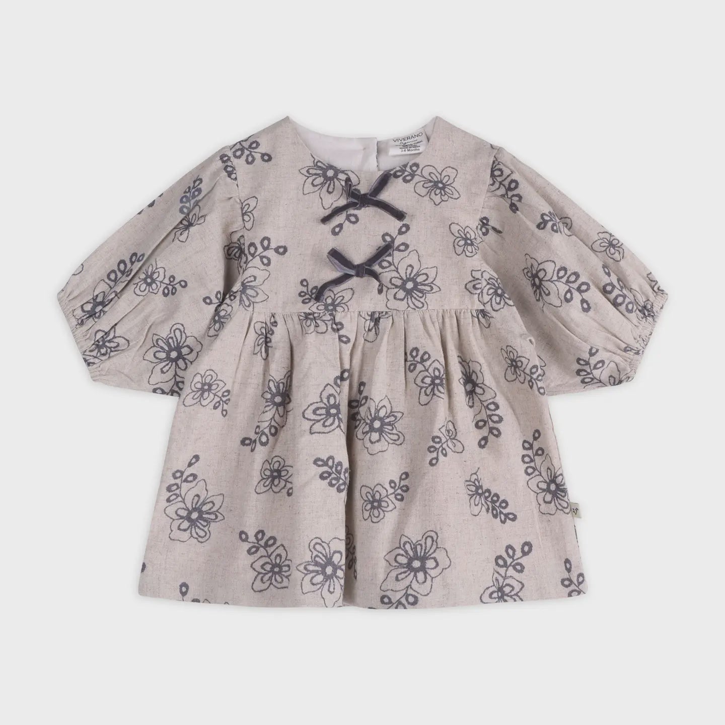 Viverano Theresa Floral Baby Dress With Bows & Bloomer Set