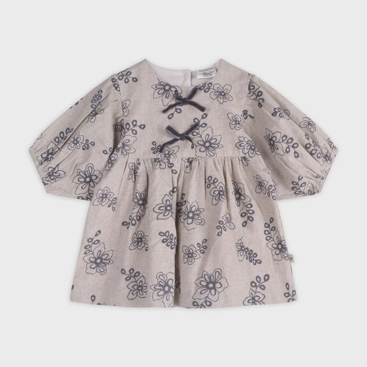 Viverano Theresa Floral Baby Dress With Bows & Bloomer Set