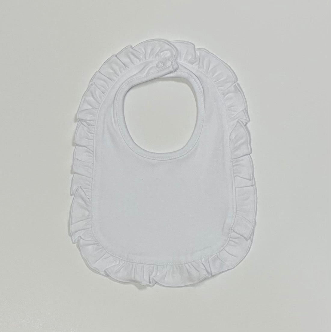 Bayou Blanks Ruffle Bib - White