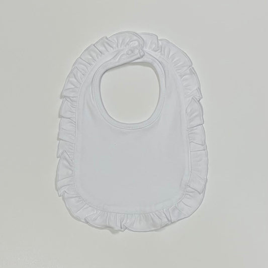 Bayou Blanks Ruffle Bib - White