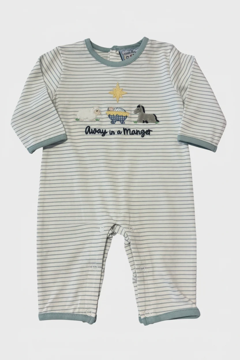 Three Sister Away in a Manger Boys Romper