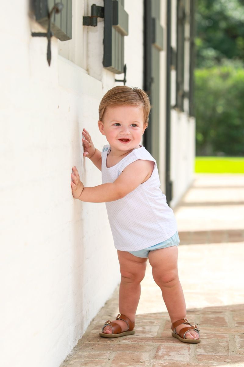 Trotter Street Kids Shepherd Diaper Set Lt Blue Bitty Dot