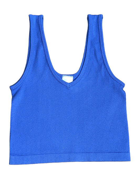 Blueberry Ribbed Cropped Tank-OS(7/14)