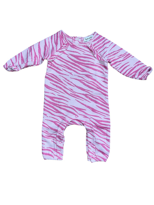 Cozy Pink Zebra Print Romper