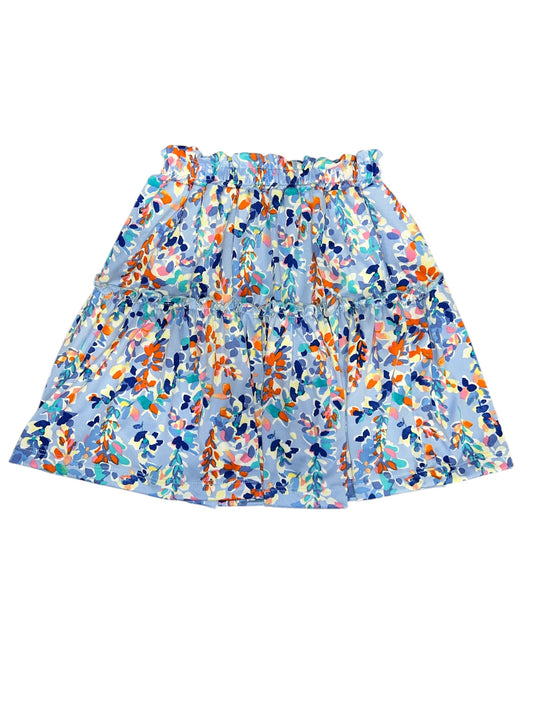 Vera Linear Blue Floral Two Tier Skirt