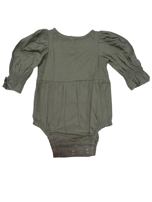 Sage Green Ruffle LS Bubble