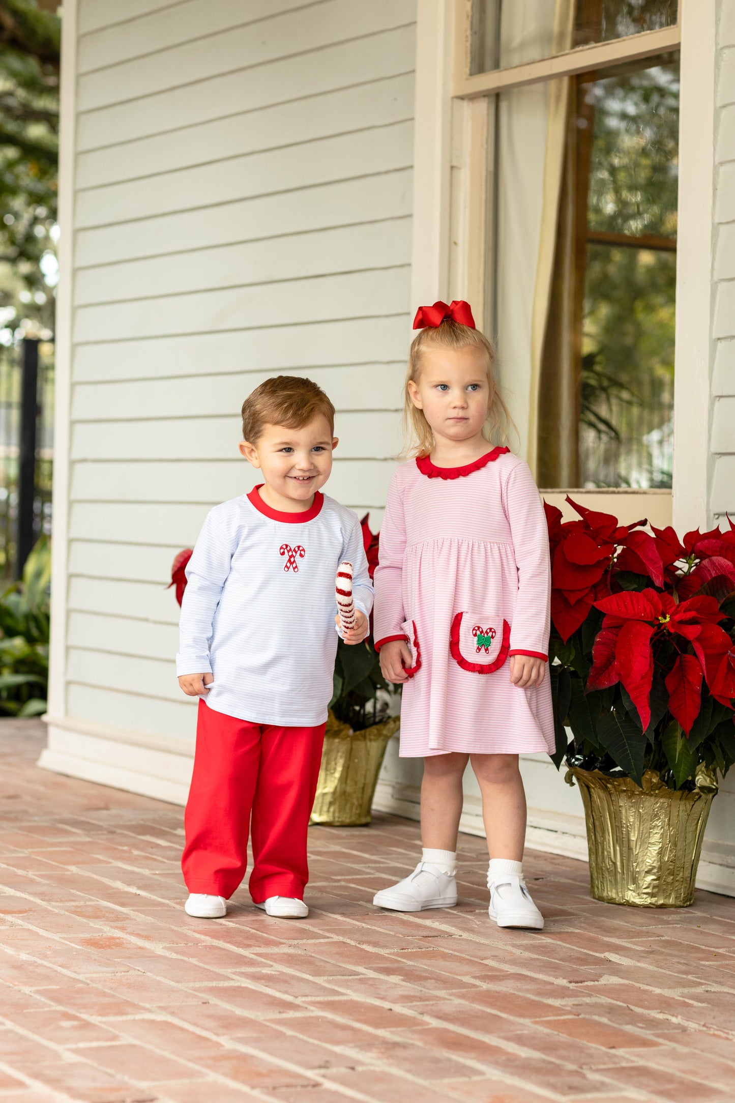 TSK Candy Cane Embroidery Pants Set