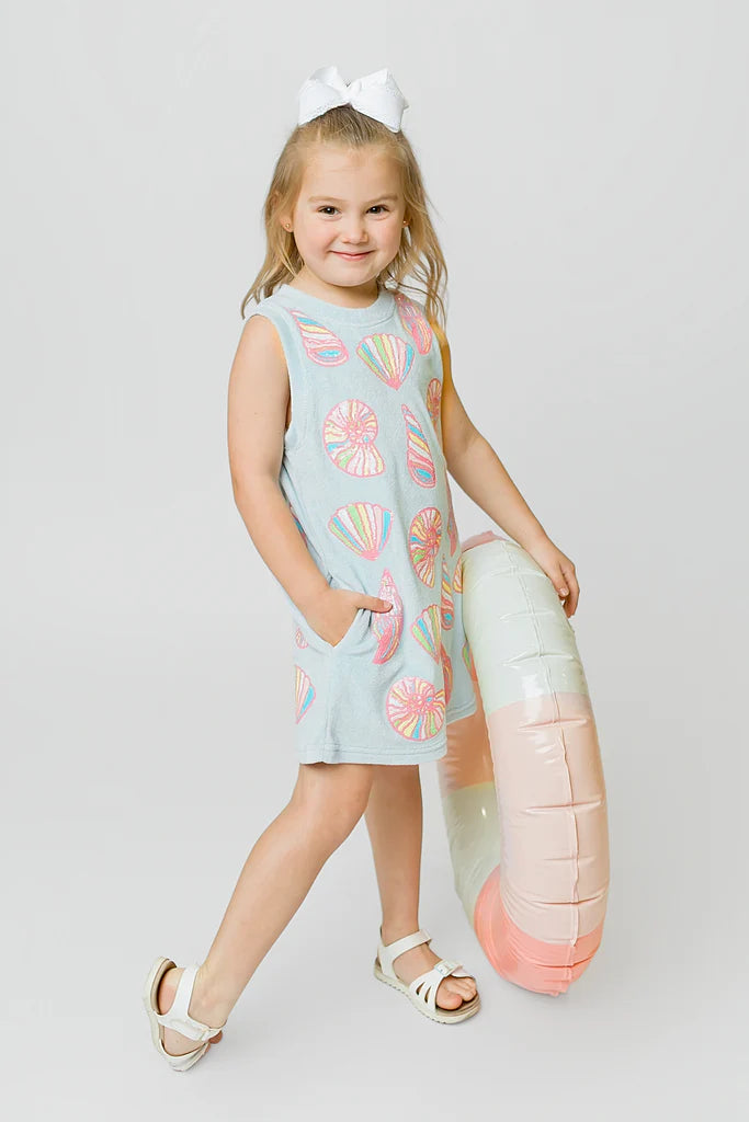 Belle Cher Colorful Shells Terry Dress
