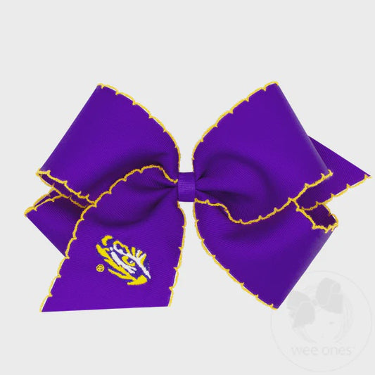 LSU Moon Stitch Bow King
