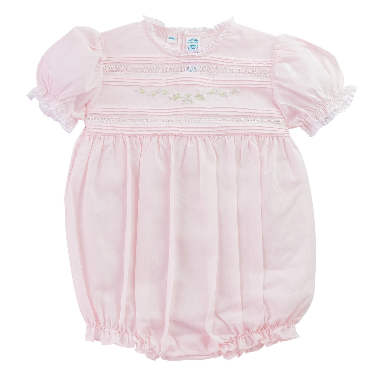 Feltman Brothers Floral Bullions & Lace Romper - Pink