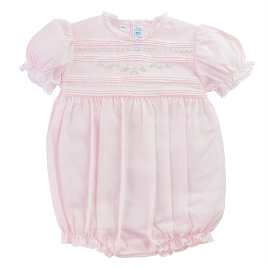 Feltman Brothers Floral Bullions & Lace Romper - Pink