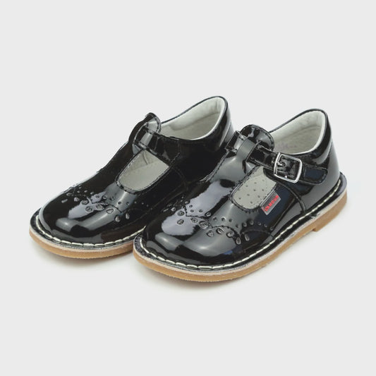Ruthie Stitched Mary Jane Patent Black