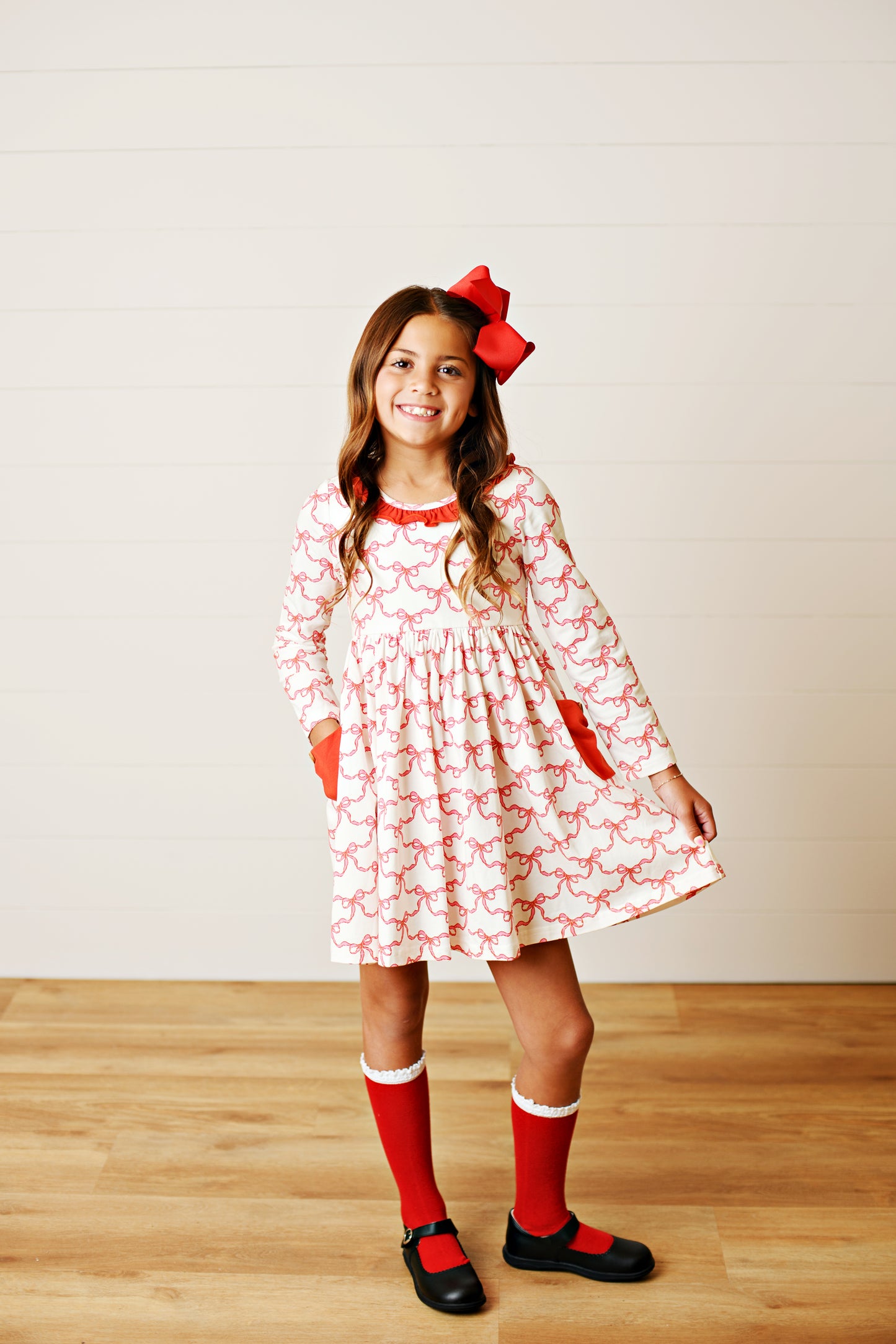 Swoon Baby Pocket Twirl Bow Dress