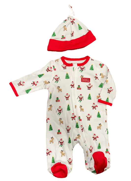 My First Christmas Print Footie