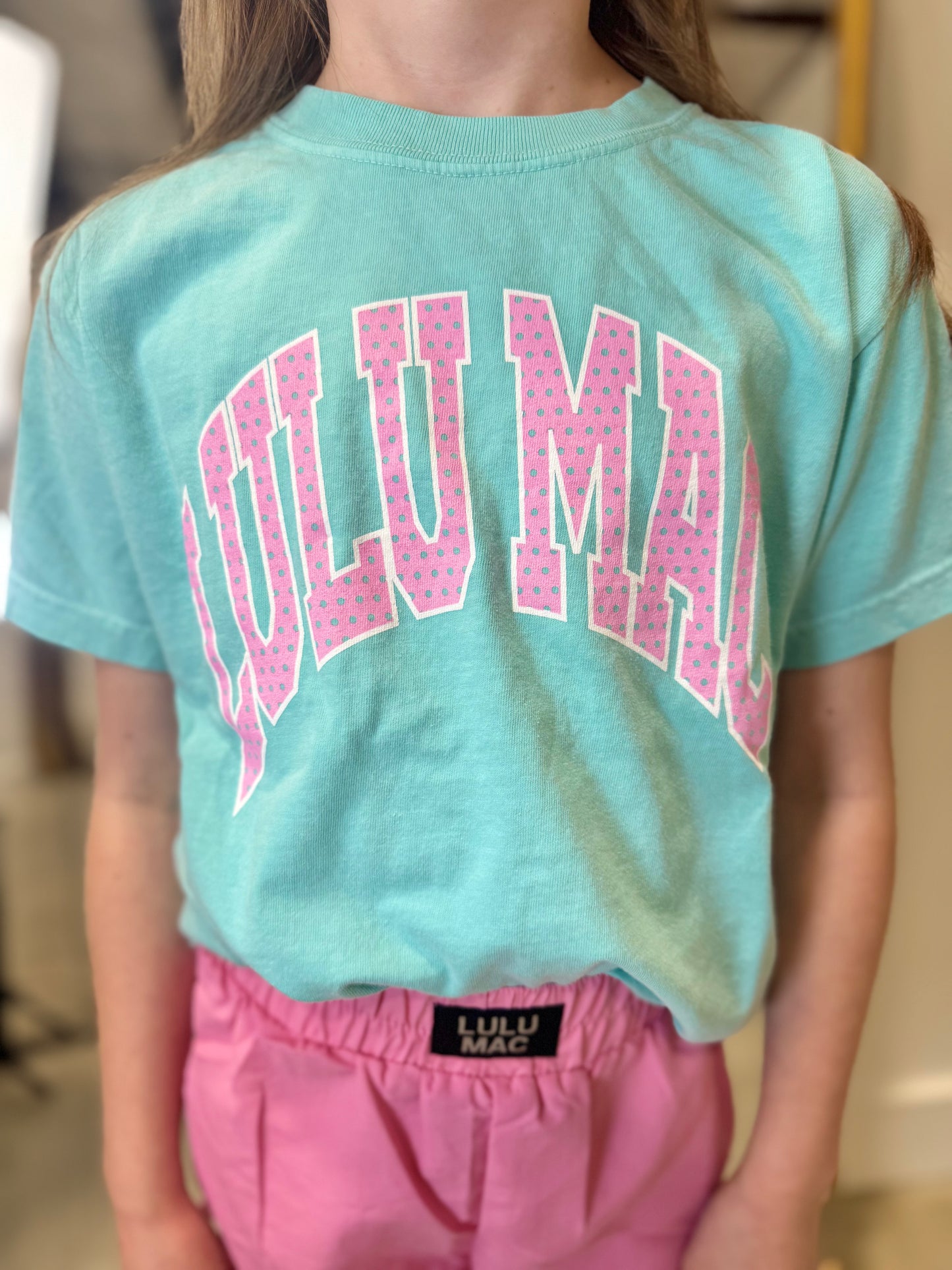 Lulu Mac Youth Polka Dot Tee - Chalky Mint