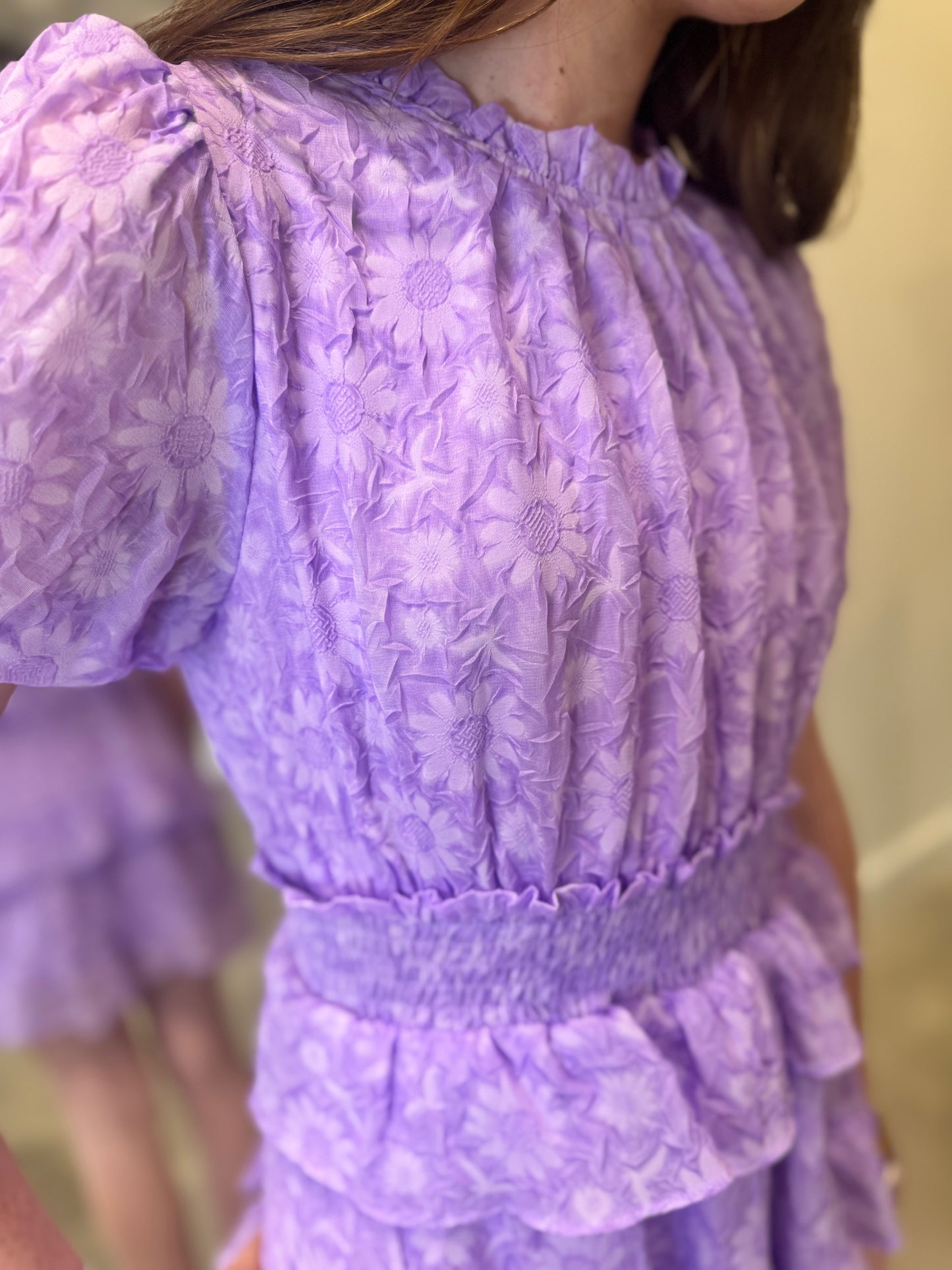 Hayden Girl Lavender Floral Texture Dress