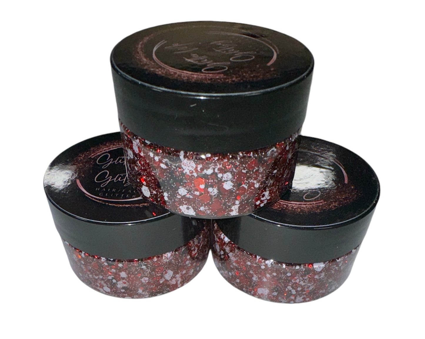 Maroon/White Hair/Face Glitter