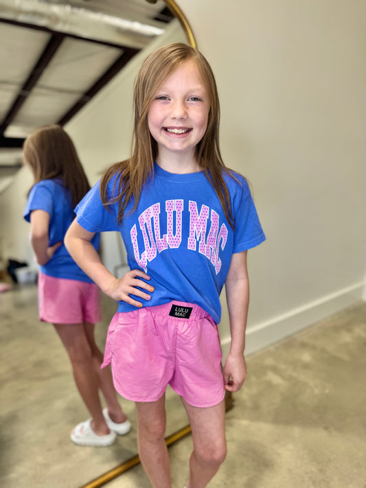 LuLu Mac Youth Polka Dot Tee- Flo Blue