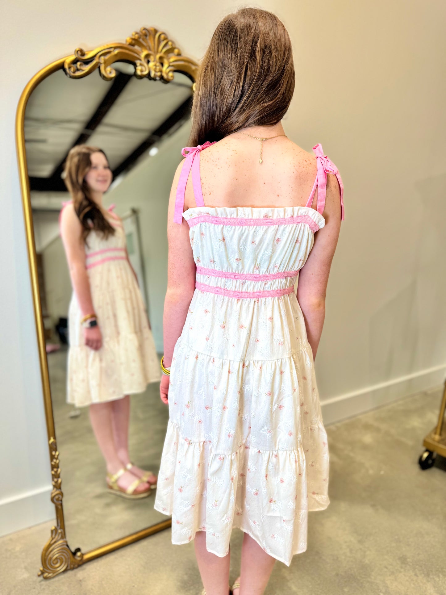 TweenStyle Tie Strap Boho Mid Dress