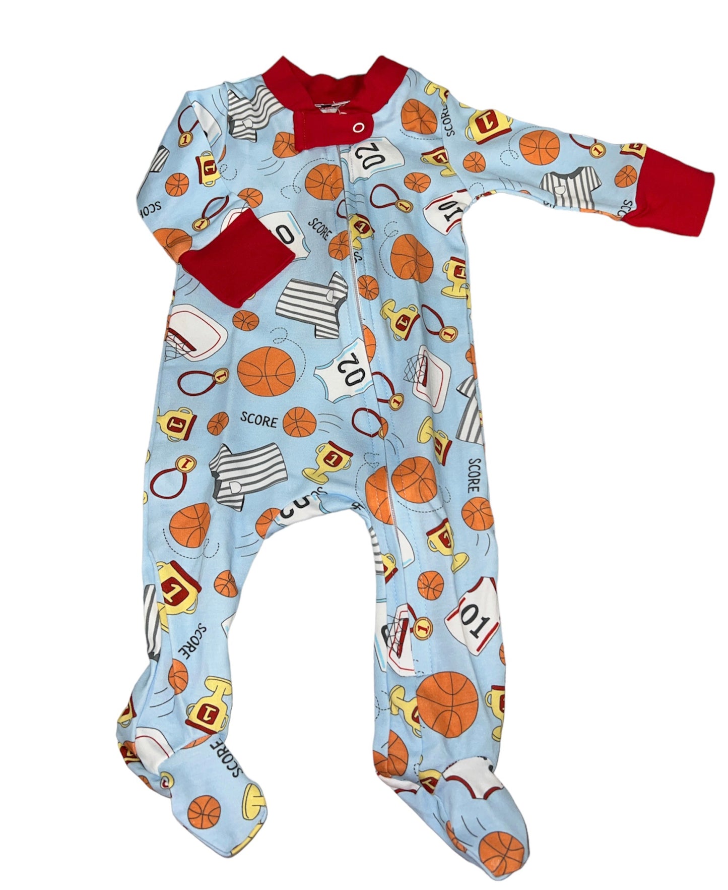 Playing Hoops LB Zipper Footie