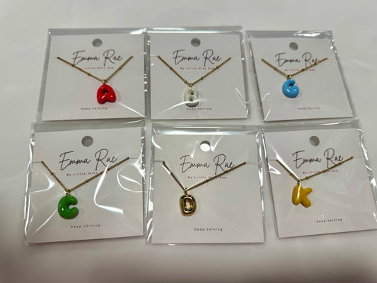 Asst. Color Bubble Initial Necklaces