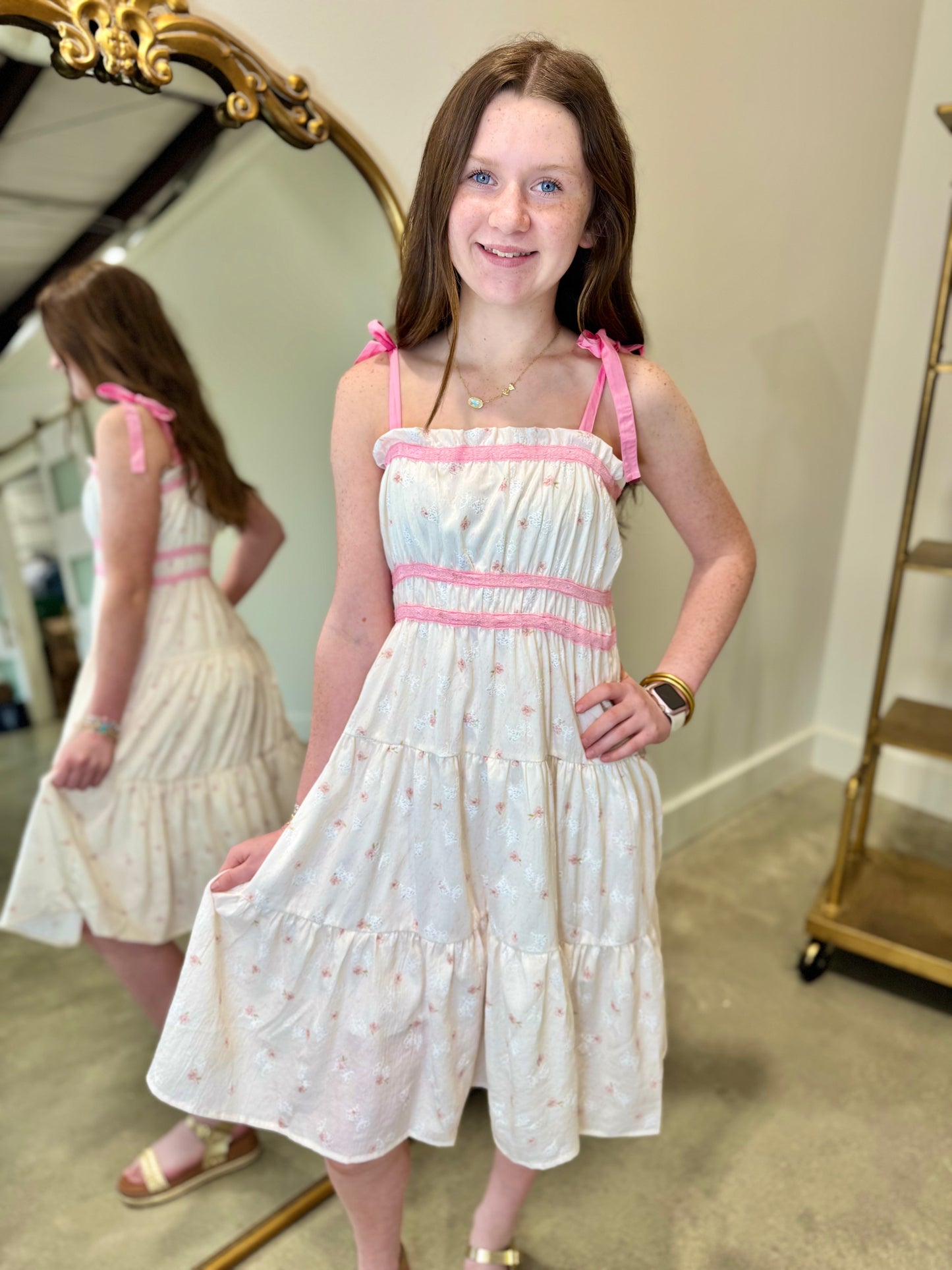 TweenStyle Tie Strap Boho Mid Dress