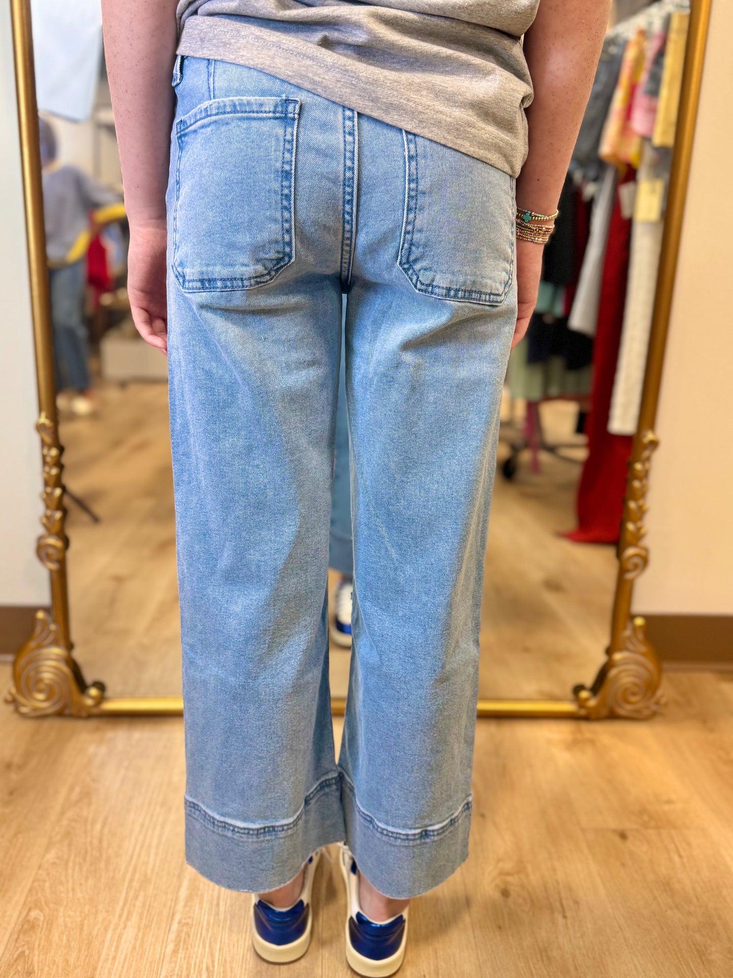 Kancan Girls 5-16 High Rise Cropped Wide Leg Jean