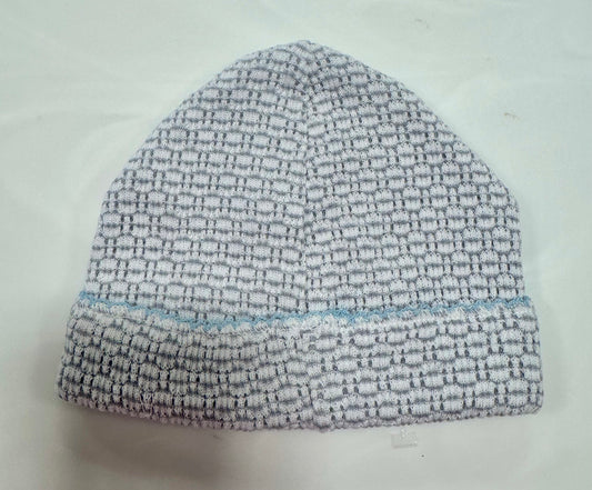 Paty Knit Solid Color Saylor Beanie Grey w/Baby Blue Trim No Bow