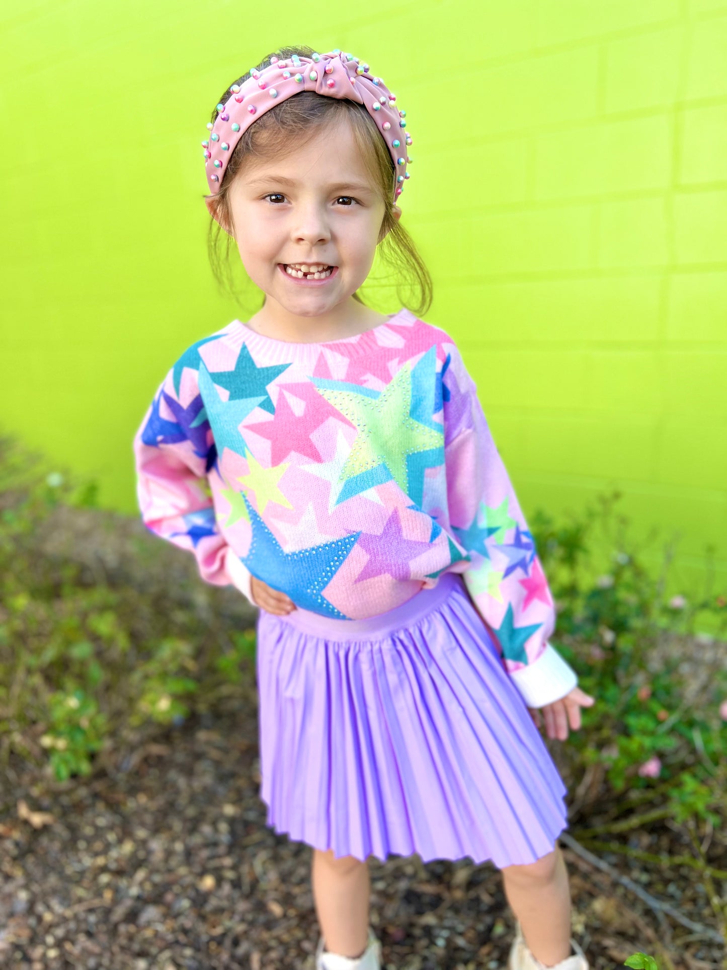 All Over Star Sweater w/Rhinestones