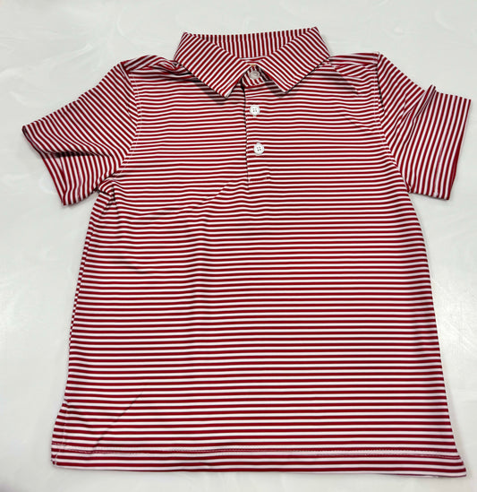 Meripex Crimson/Micro Grey/White Stripe Polo