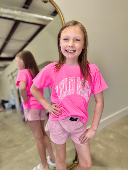LuLu Mac Youth Polka Dot Tee - Neon Pink