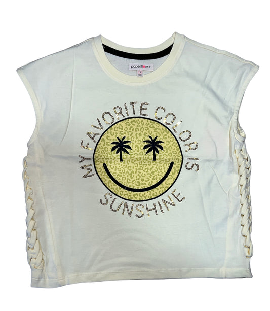 My Favorite Color is Sunshine Leopard Happy Face Tank