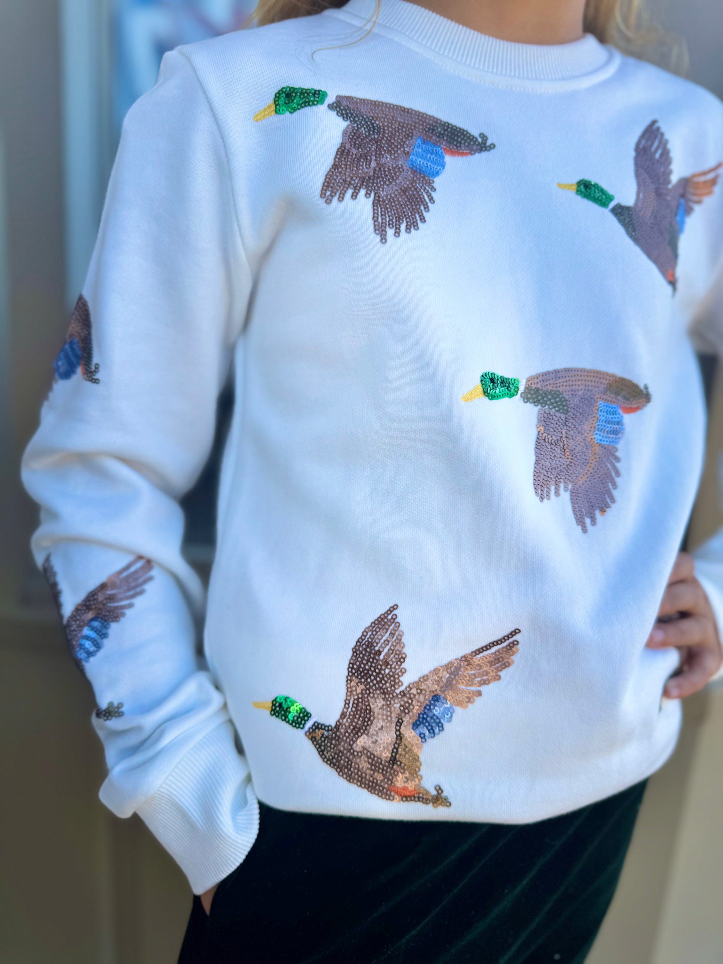 Belle Cher Mallard Sequin Sweatshirt